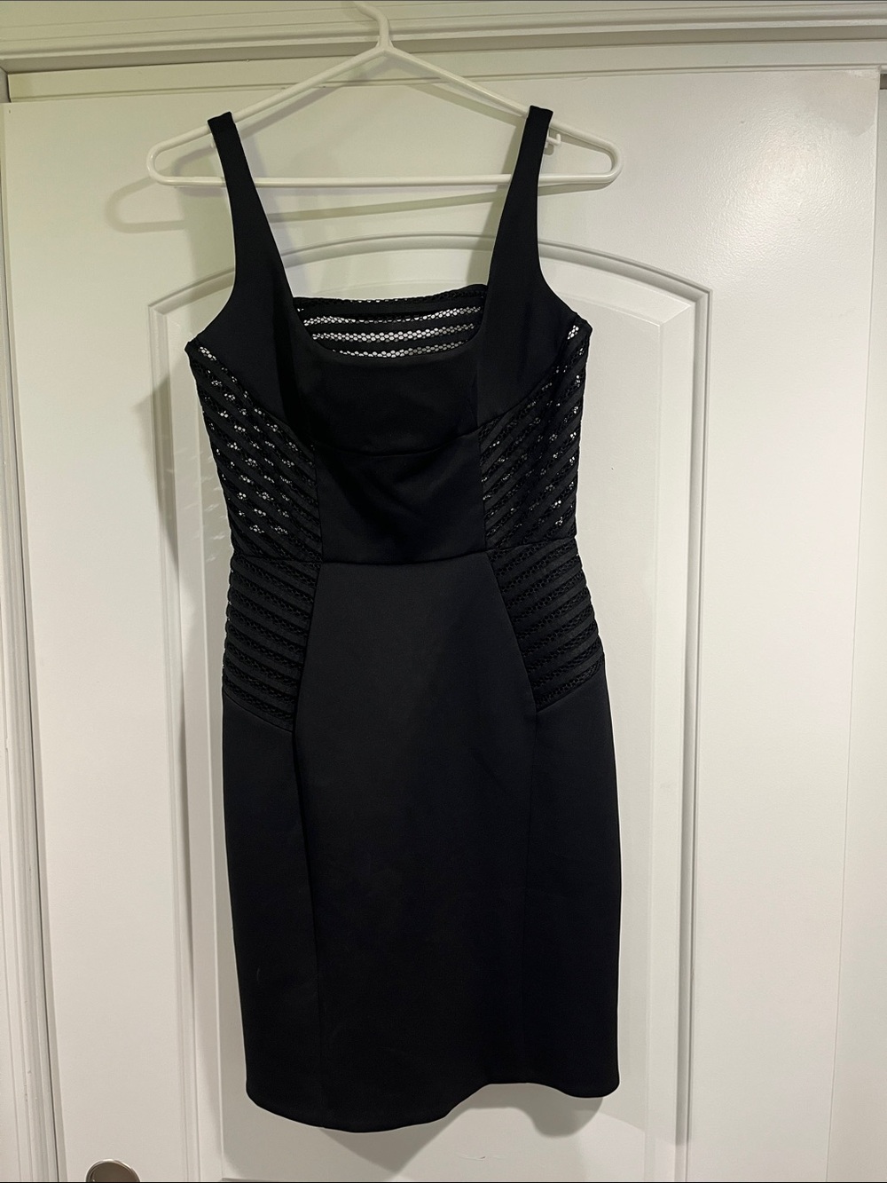 Milly black open panel dress